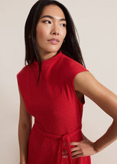 Ofelia Red Jersey Textured Dress Red