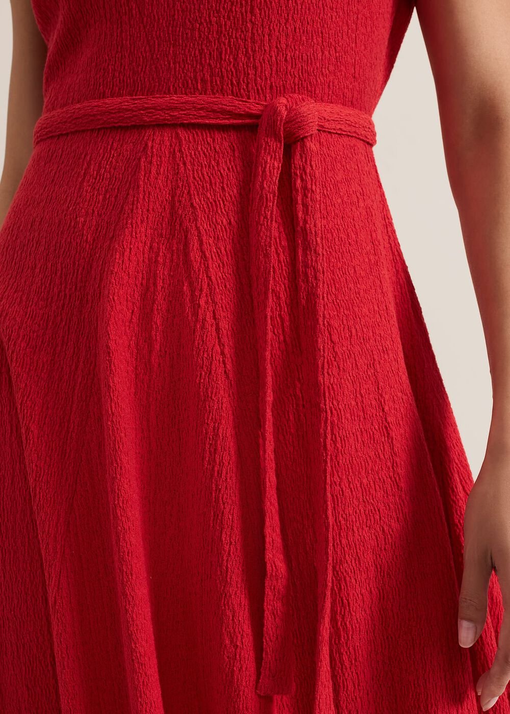 Ofelia Red Jersey Textured Dress Red
