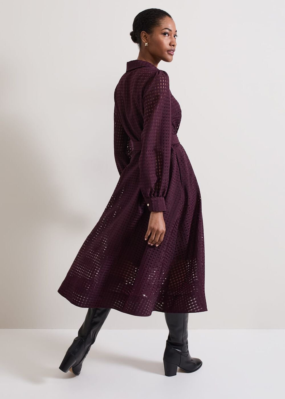 Natalie Burgundy Shirt Dress Burgundy