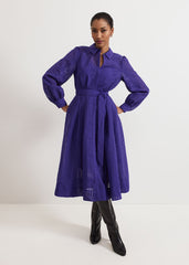 Natalie Burgundy Shirt Dress Purple