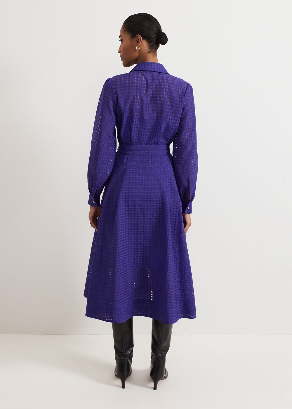Natalie Burgundy Shirt Dress Purple