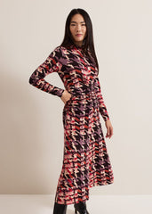 Harrie Dogtooth Colourful Jersey Dress Multi-Coloured