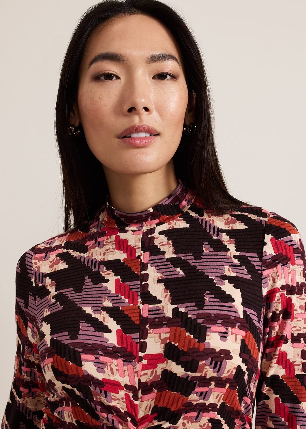 Harrie Dogtooth Colourful Jersey Dress Multi-Coloured