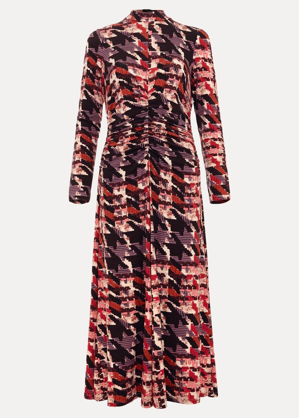 Harrie Dogtooth Colourful Jersey Dress Multi-Coloured