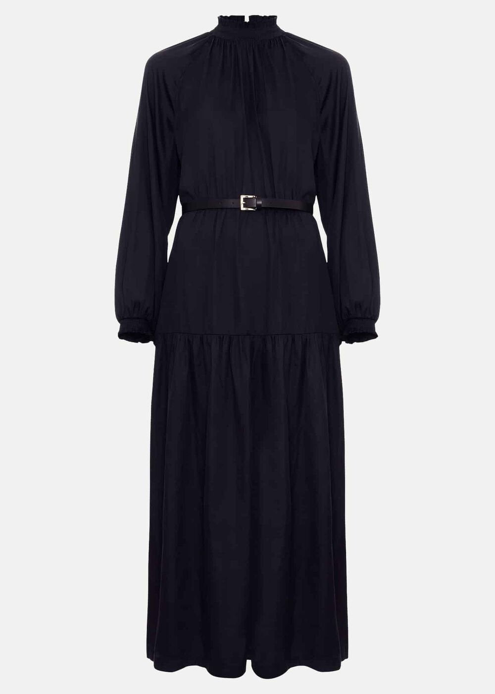 Ornella Navy Satin Dress Navy