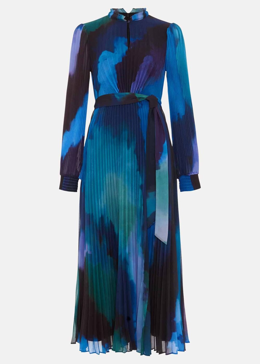 Petite Sophie Pleat Midi Dress Multi-Coloured