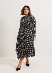 Caitlin Black Printed Mesh Dress Black