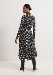 Caitlin Black Printed Mesh Dress Black