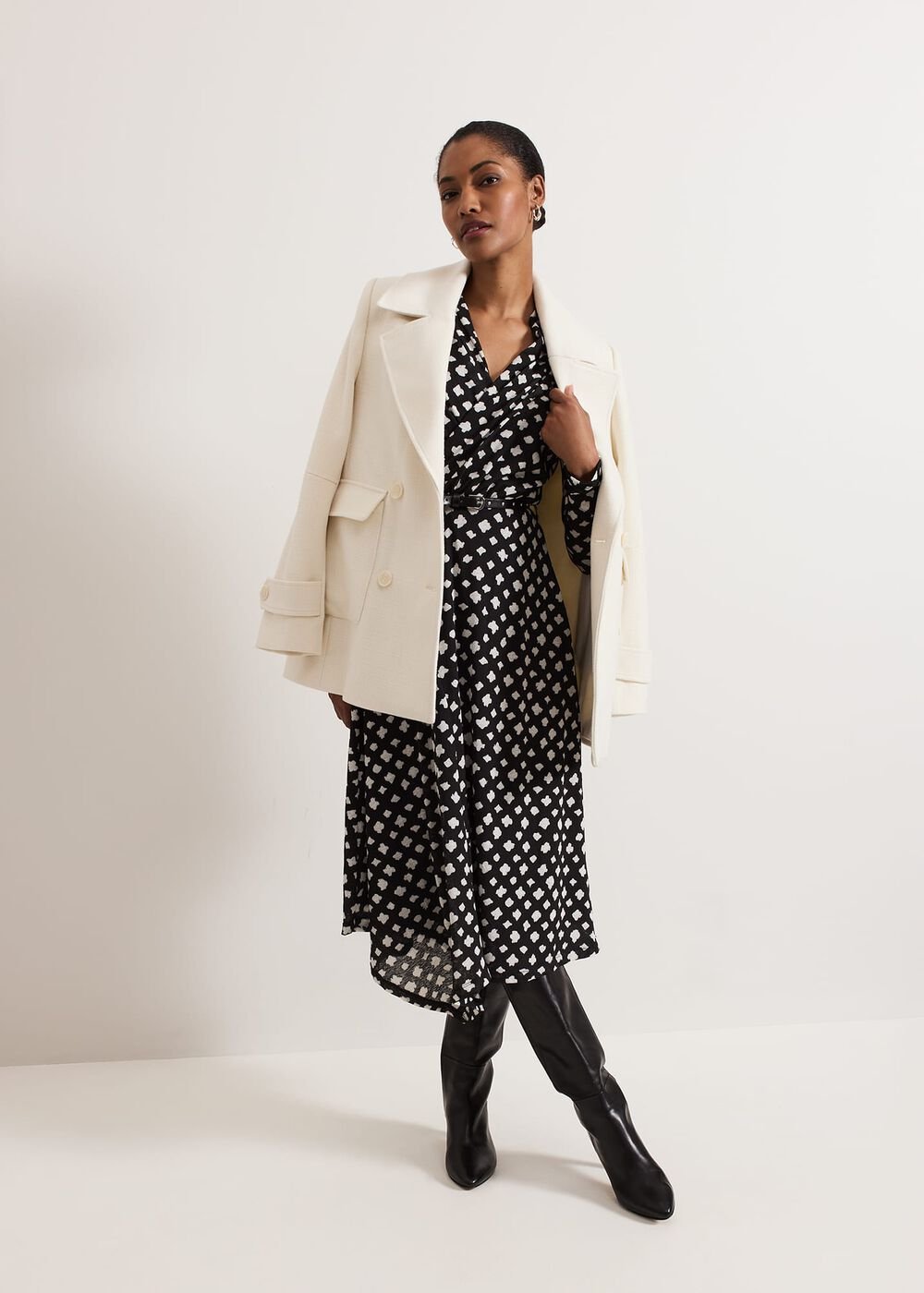 Caitlin Black Printed Mesh Dress Black
