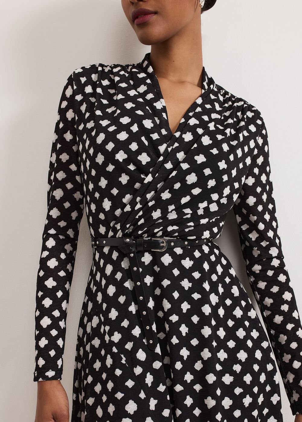 Caitlin Black Printed Mesh Dress Black