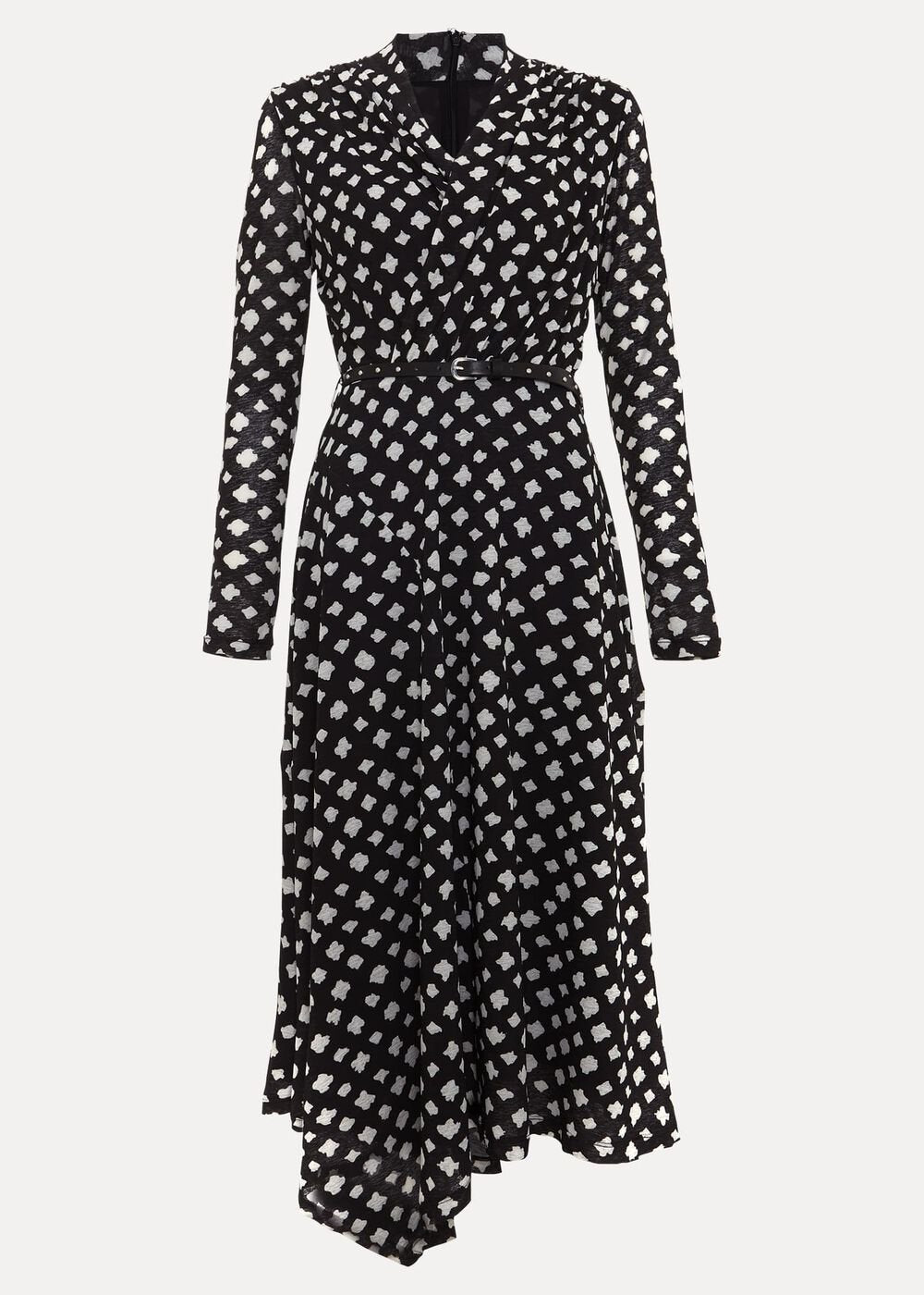 Caitlin Black Printed Mesh Dress Black