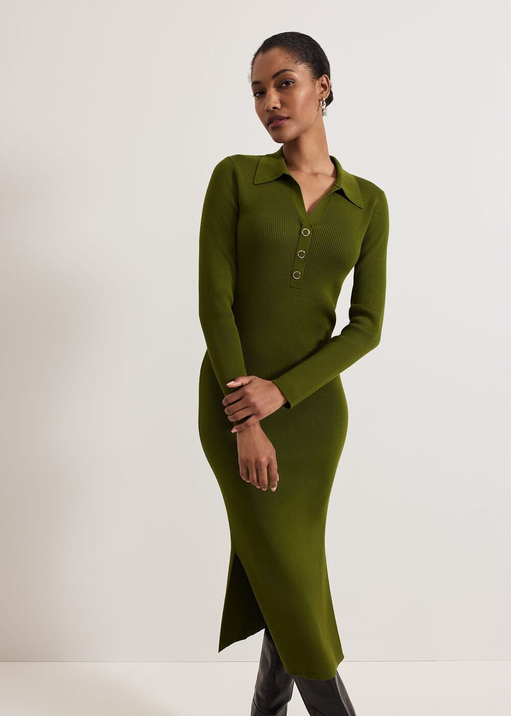 Lucy Knit Column Dress Green