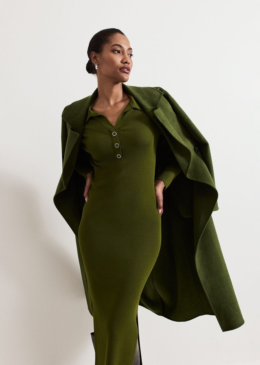 Lucy Knit Column Dress Green
