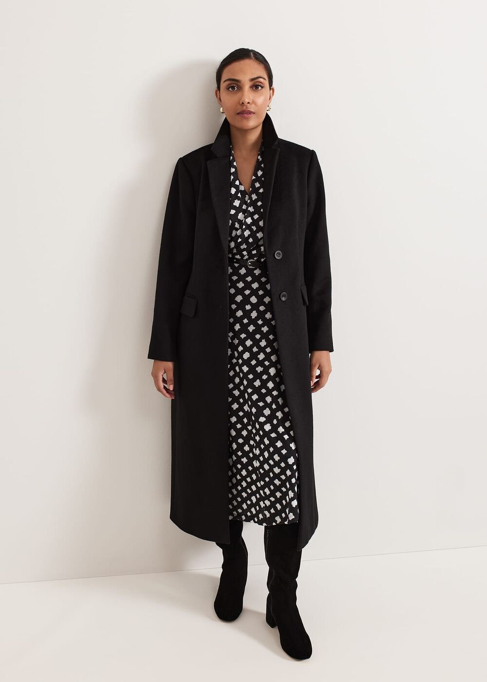 Petite Caitlin Black Printed Mesh Dress Black