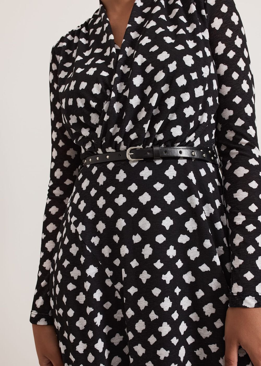 Petite Caitlin Black Printed Mesh Dress Black