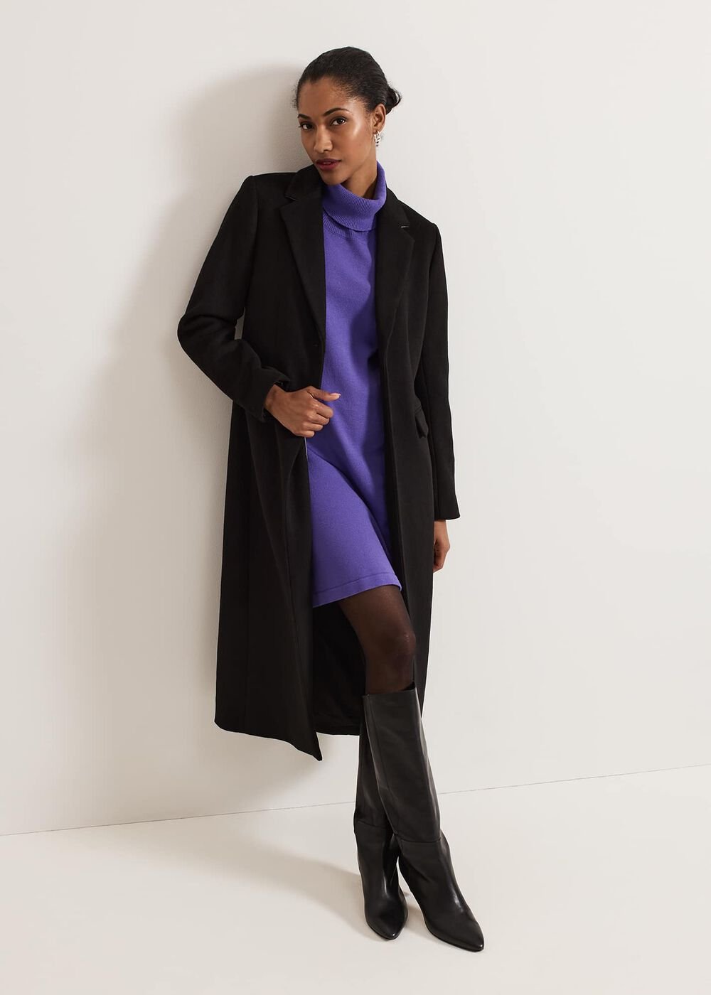 Ellie Knit Jumper Dress Purple