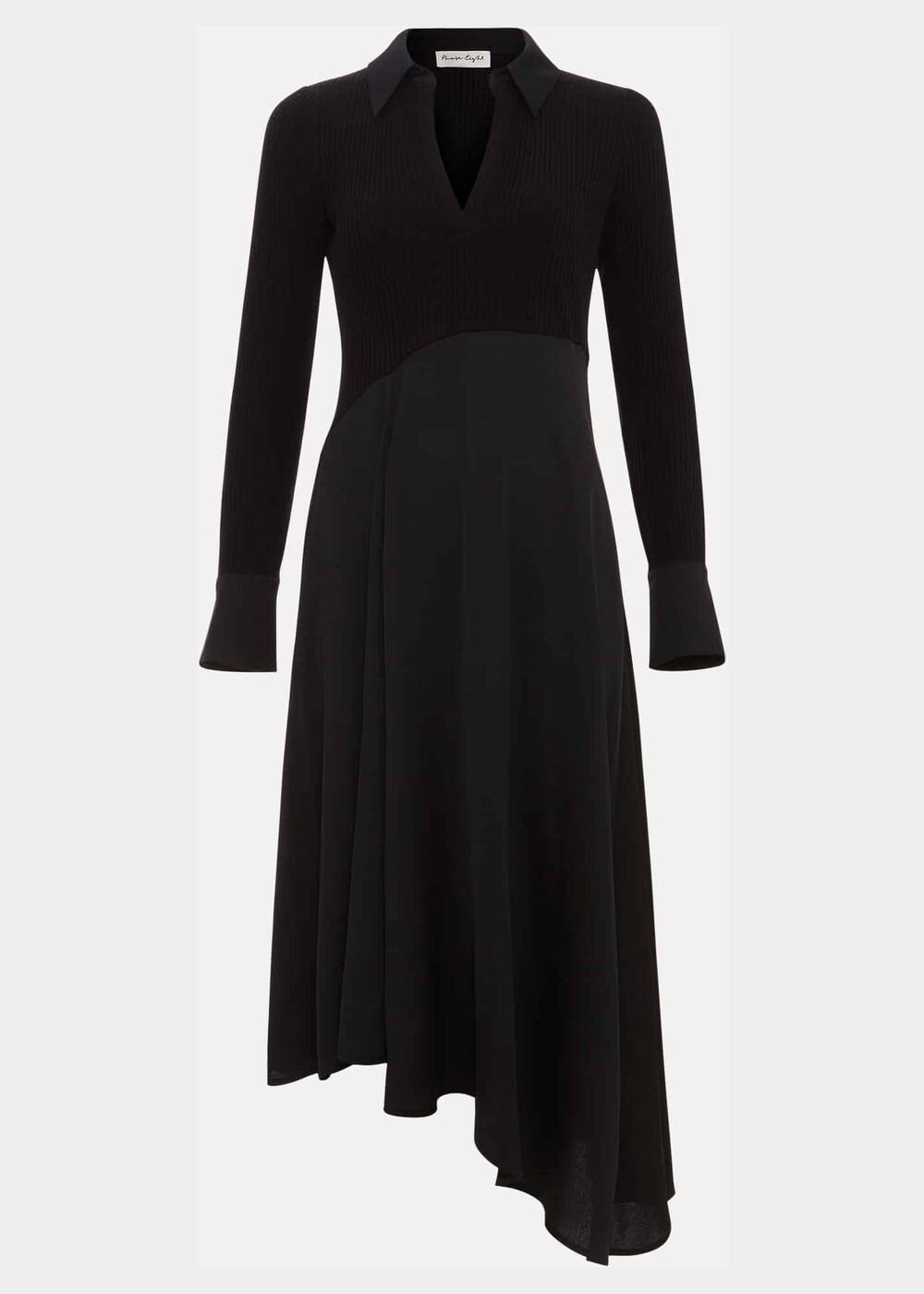 Valeria Black Satin Woven Dress Black