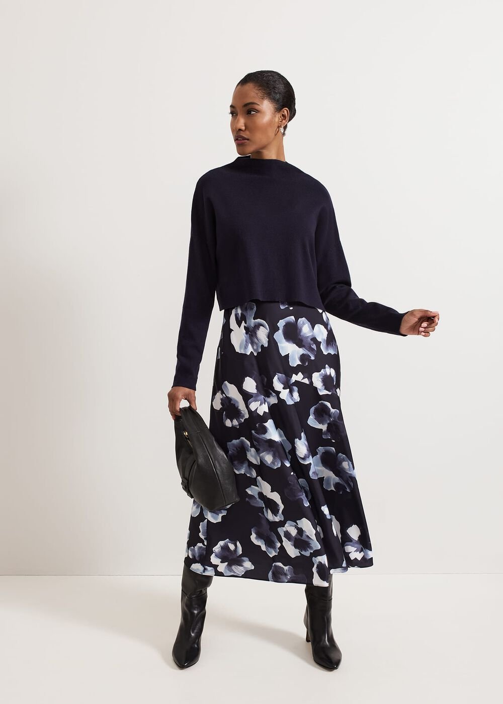 Issy Layered Jumper Dress Blue