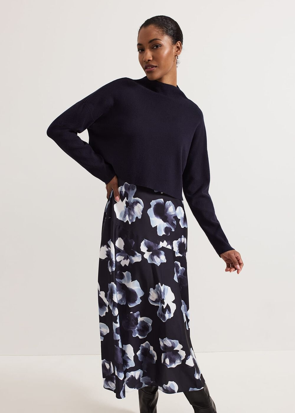 Issy Layered Jumper Dress Blue