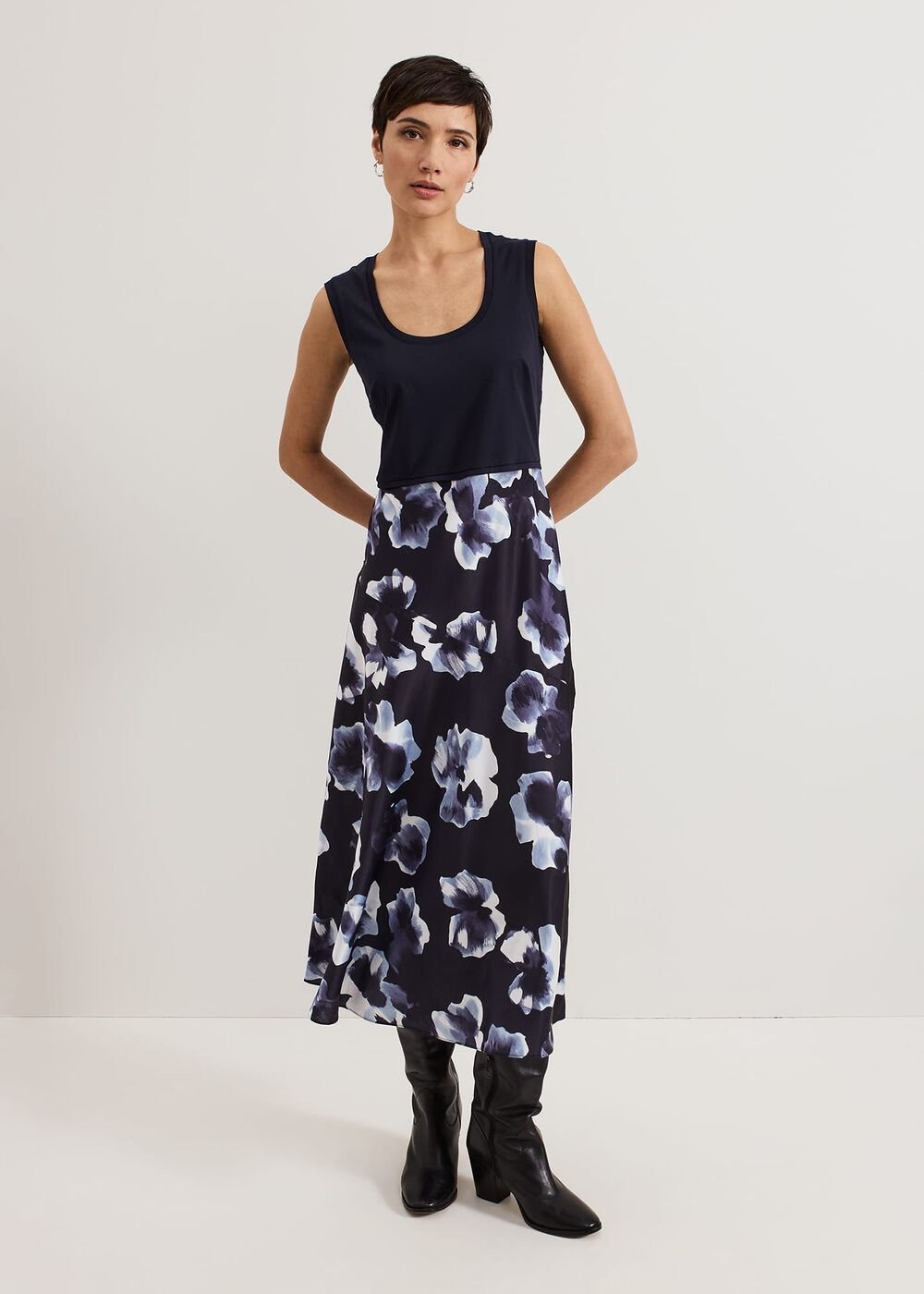 Issy Layered Jumper Dress Blue