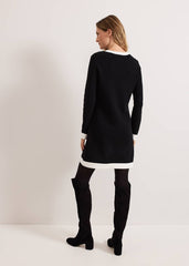 Jenny Pocket Shift Dress Black/Ivory