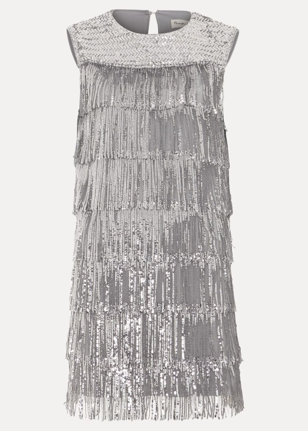 Lula Fringe Sequin Dress Silver