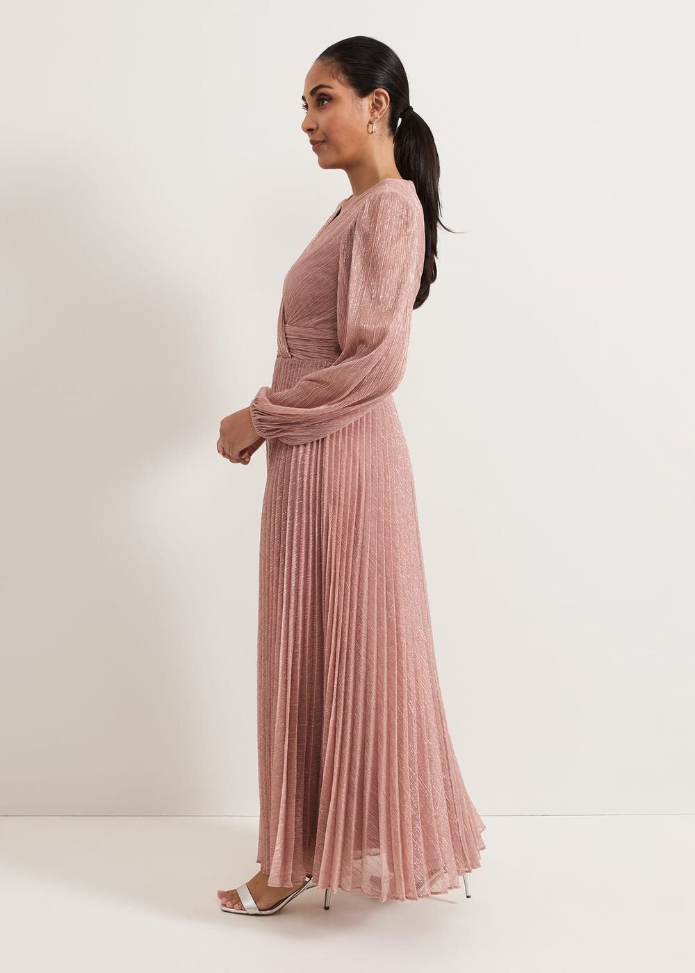 Petite Harper Plise Pale Pink Dress Pale Pink
