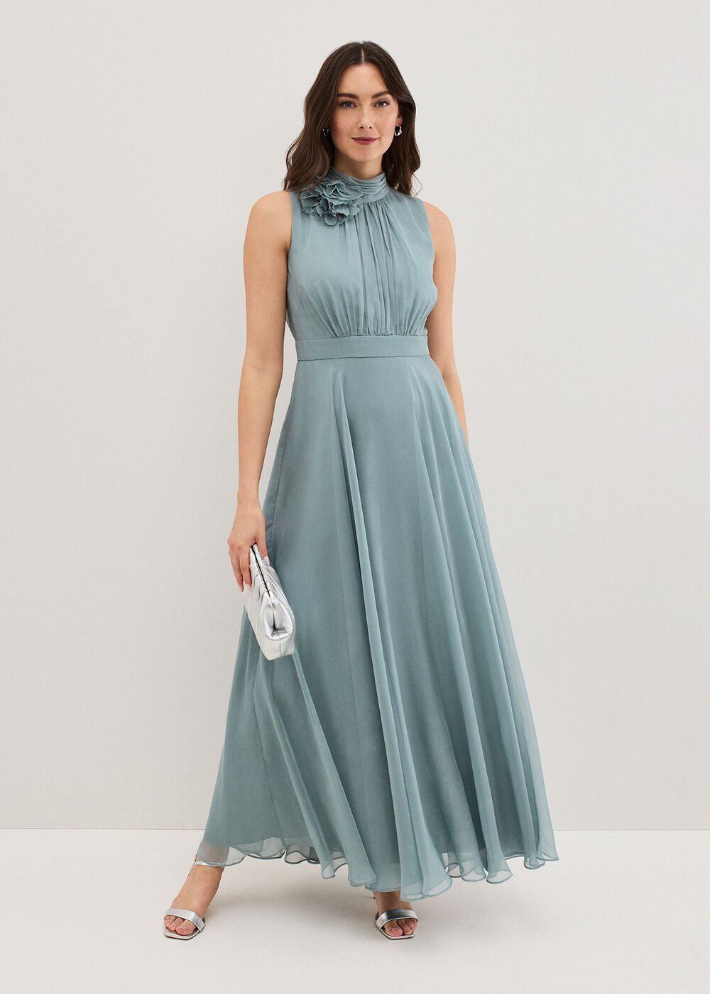Lucinda Pale Blue Maxi Dress Eau De Nil