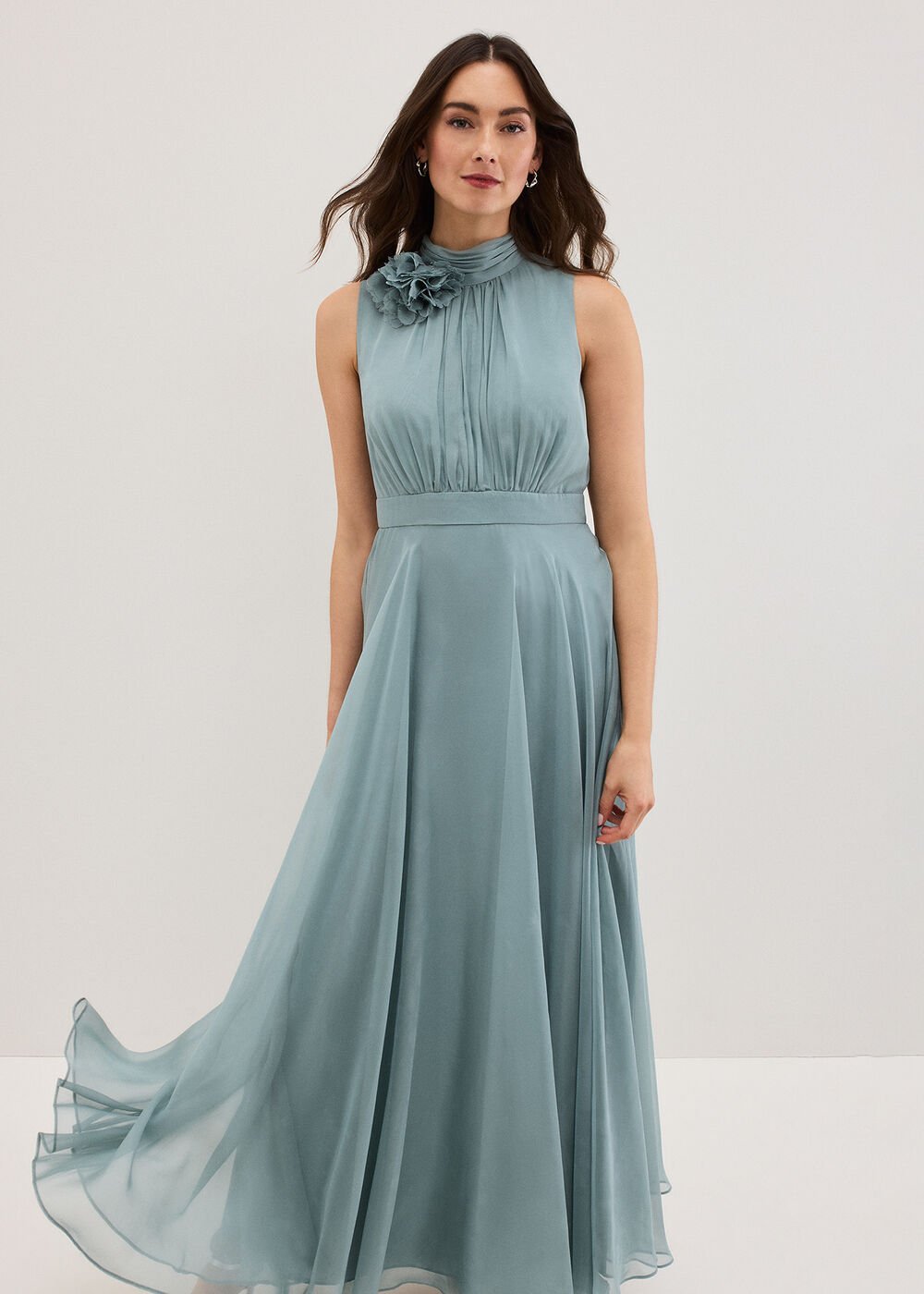 Lucinda Pale Blue Maxi Dress Eau De Nil