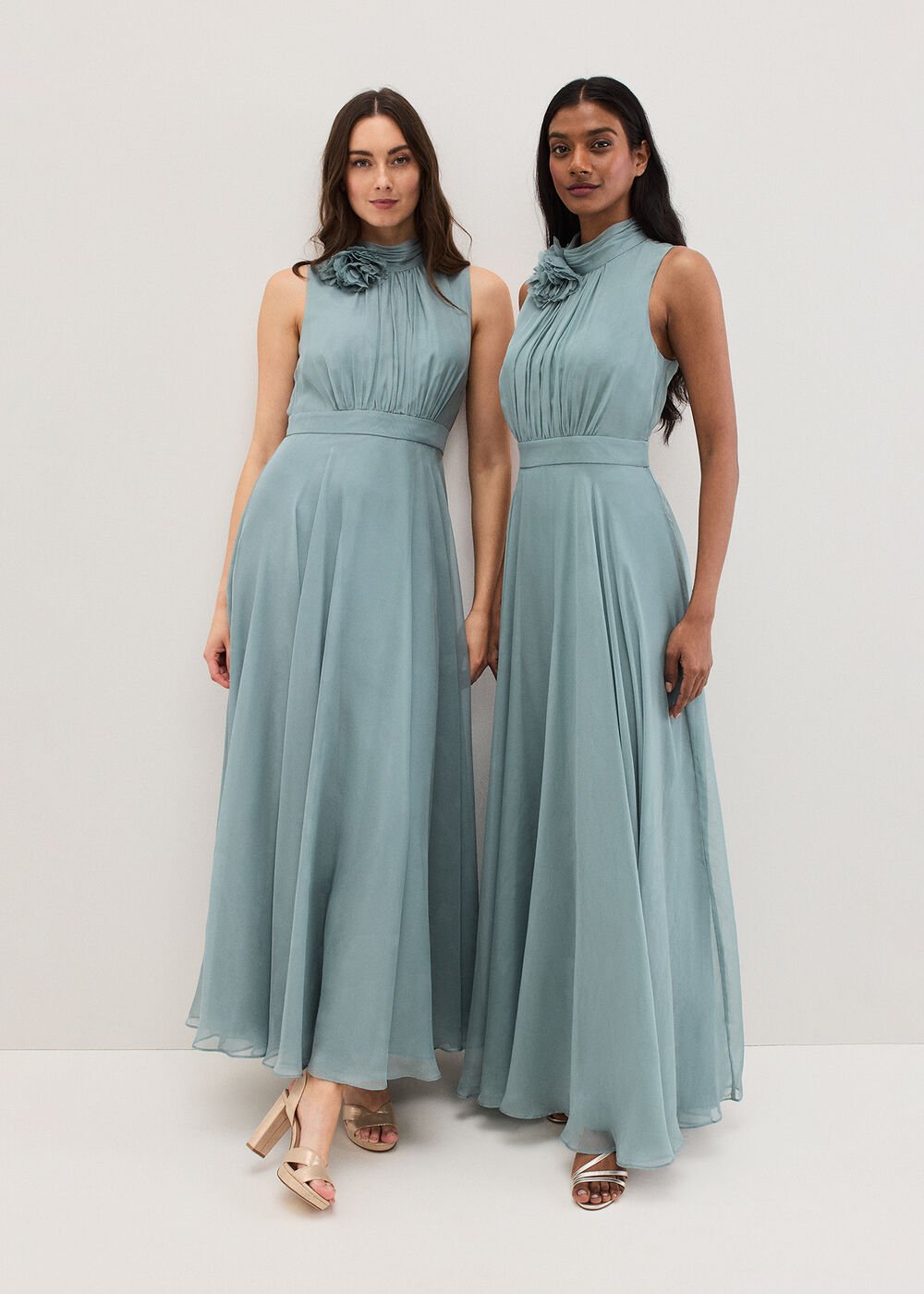Lucinda Pale Blue Maxi Dress Eau De Nil