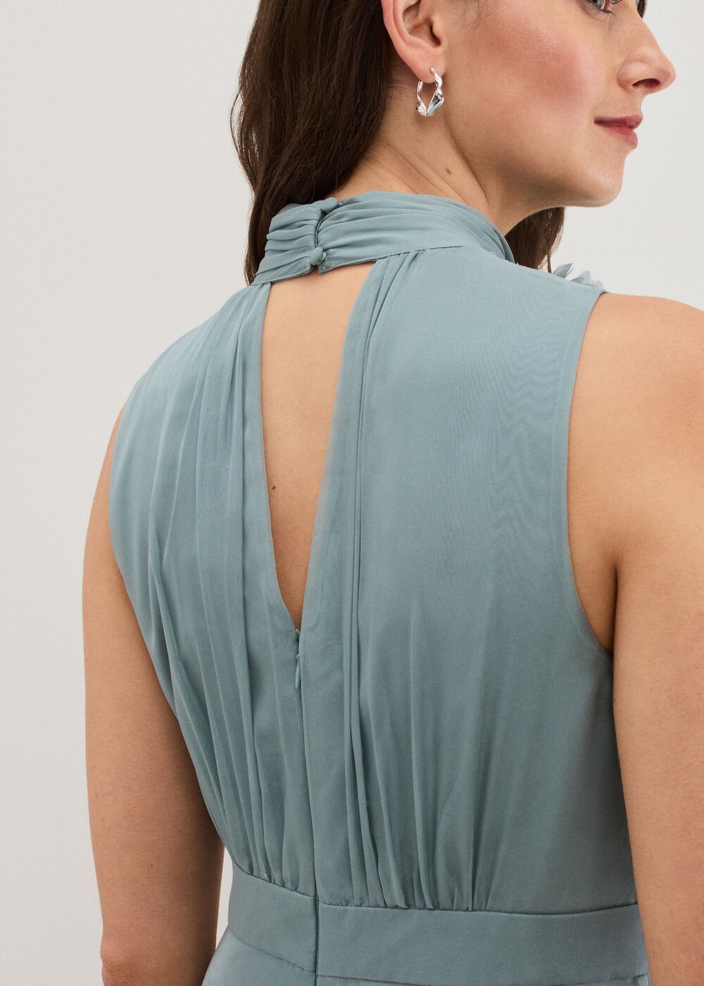 Petite Lucinda Pale Blue Maxi Dress Eau De Nil