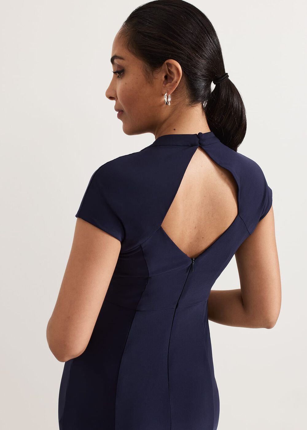 Petite Daisy Navy Ruched Maxi Dress Navy