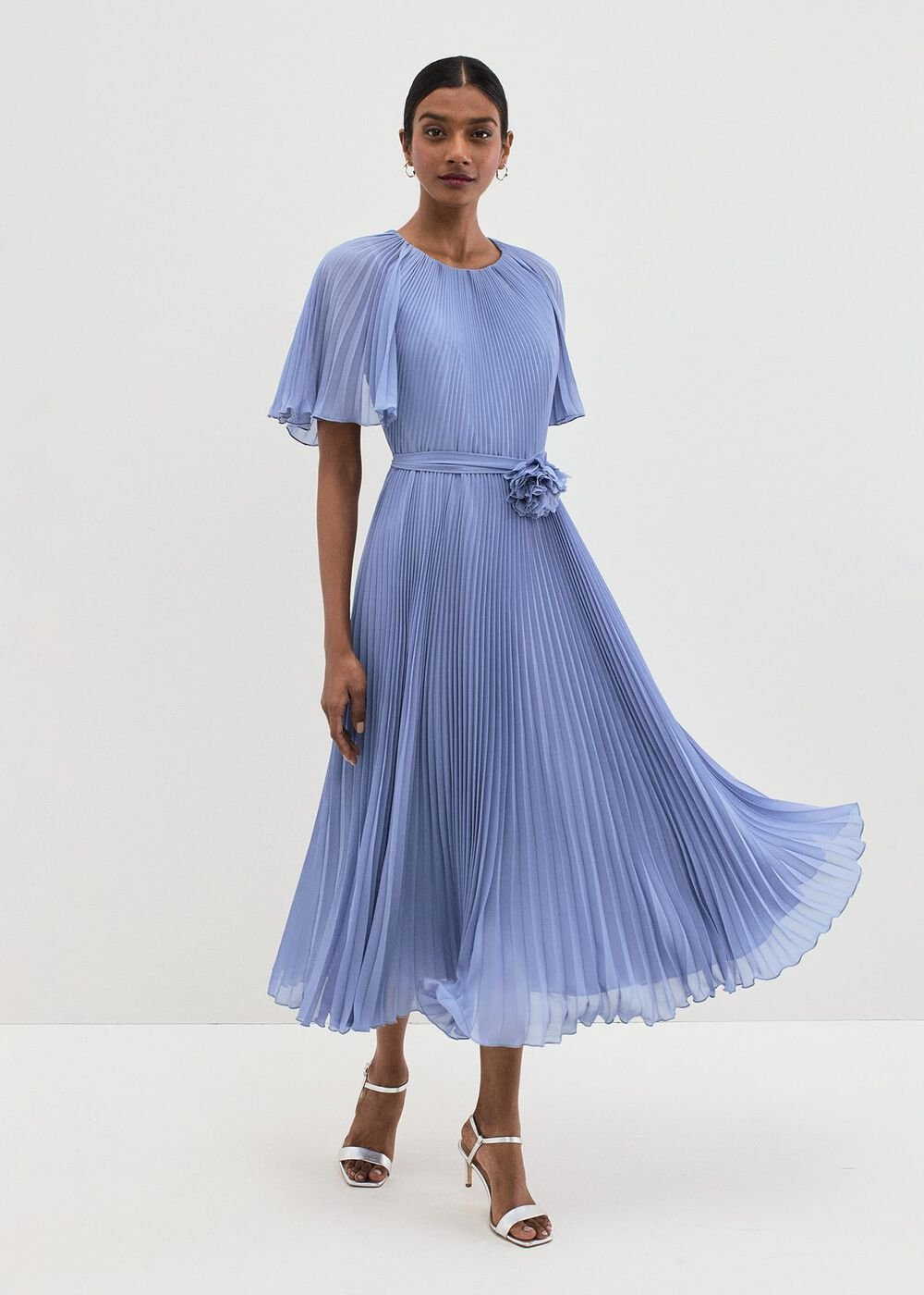 Kathleen Pale Blue Pleat Dress Pale Blue