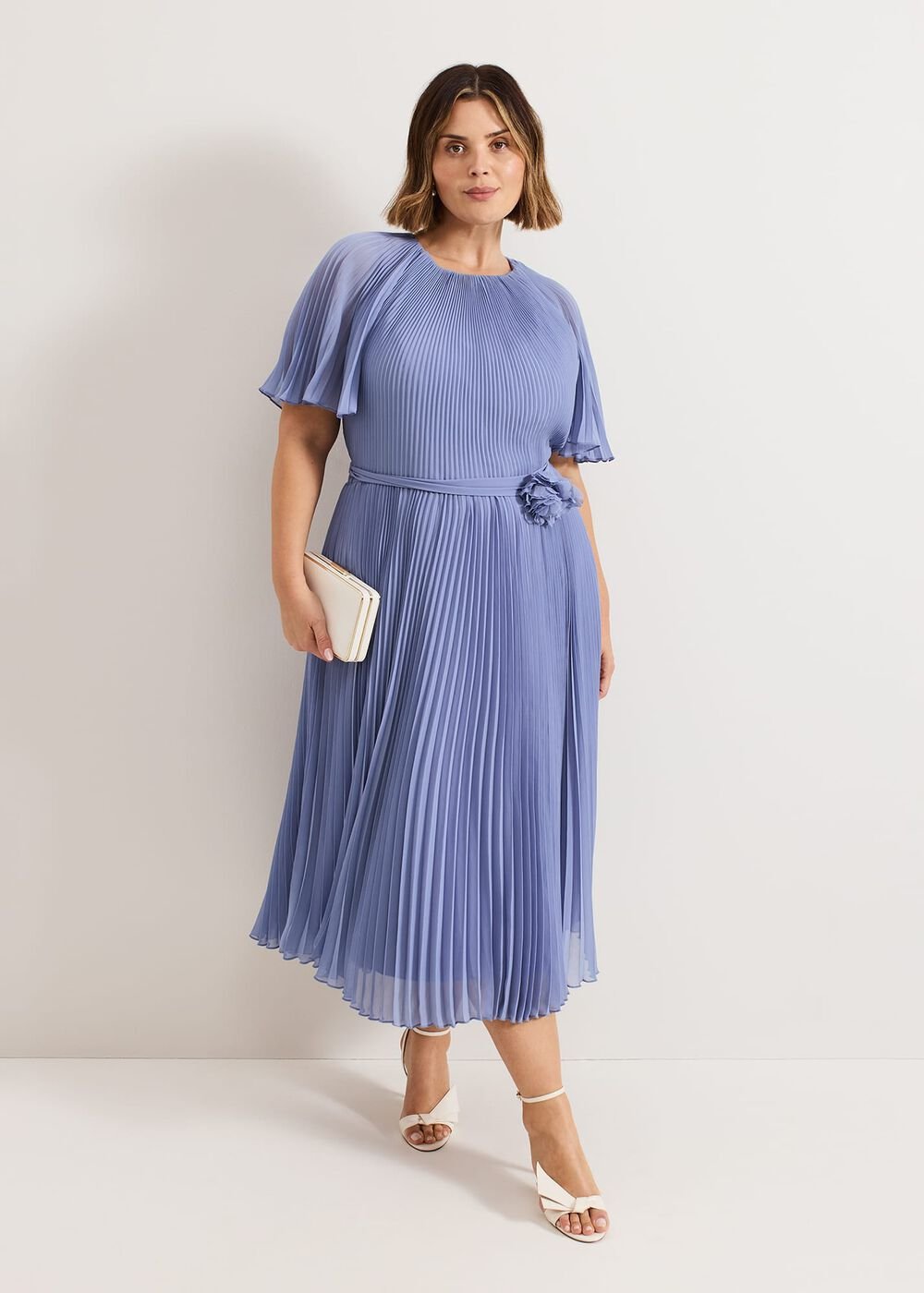 Kathleen Pale Blue Pleat Dress Pale Blue
