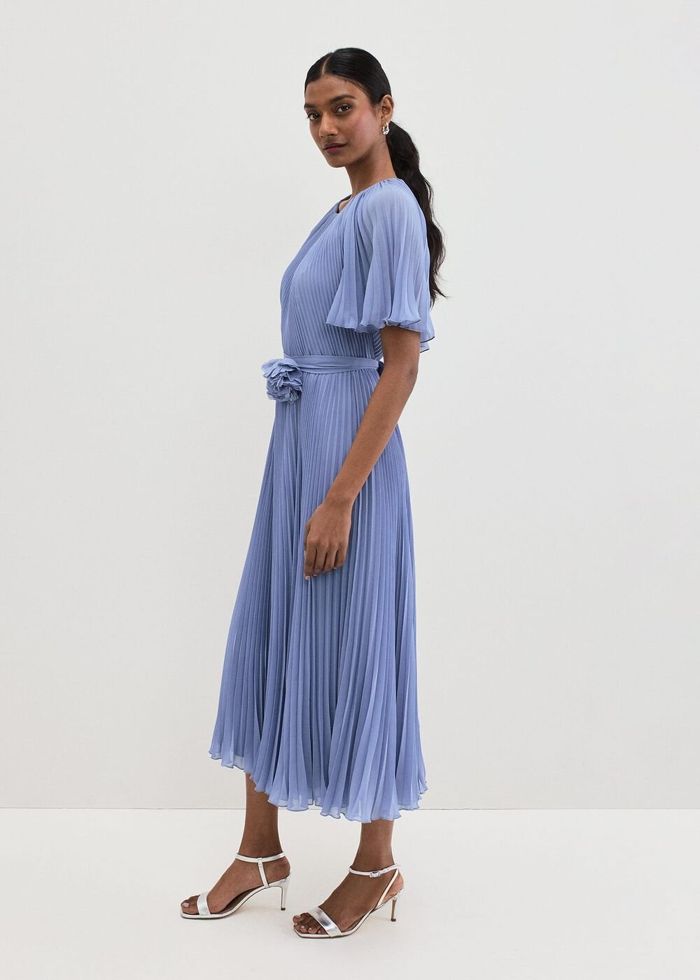 Kathleen Pale Blue Pleat Dress Pale Blue
