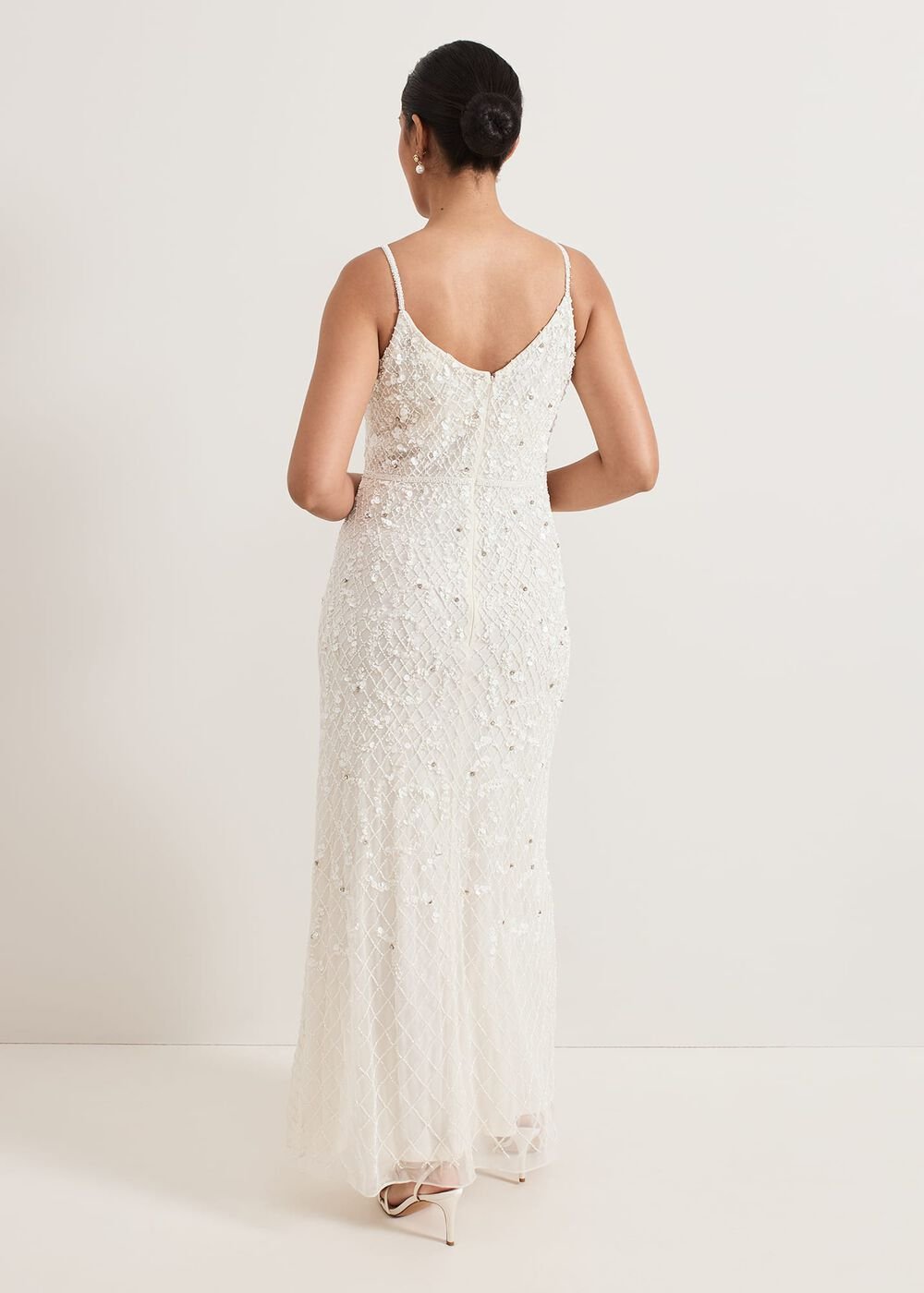 Petite Alexia Embellished Maxi Dress Ivory
