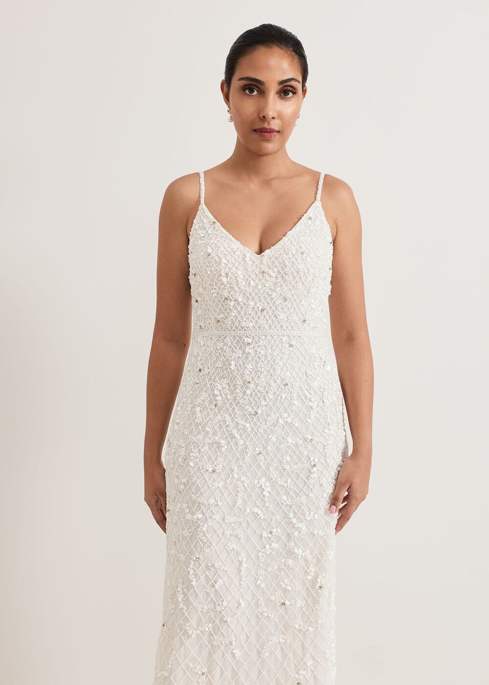 Petite Alexia Embellished Maxi Dress Ivory