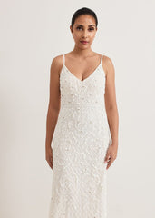 Petite Alexia Embellished Maxi Dress Ivory