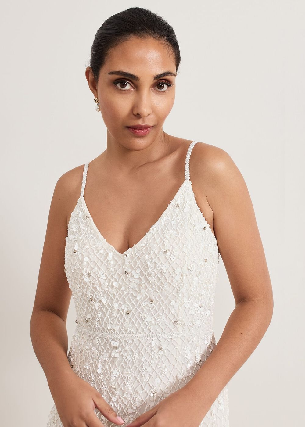 Petite Alexia Embellished Maxi Dress Ivory