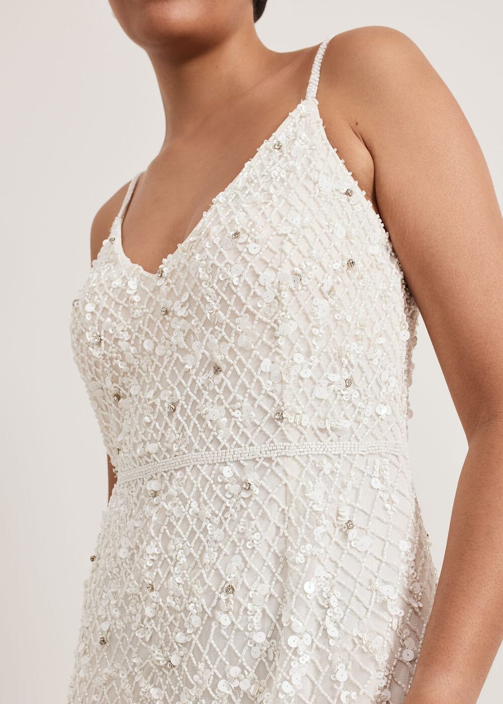 Petite Alexia Embellished Maxi Dress Ivory