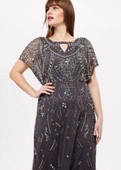 Desiree Beaded Maxi Dress Grey