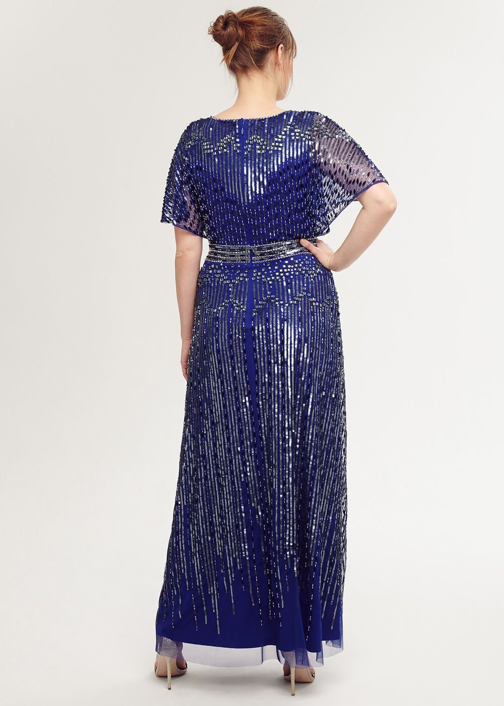 Athena Beaded Maxi Dress Cobalt