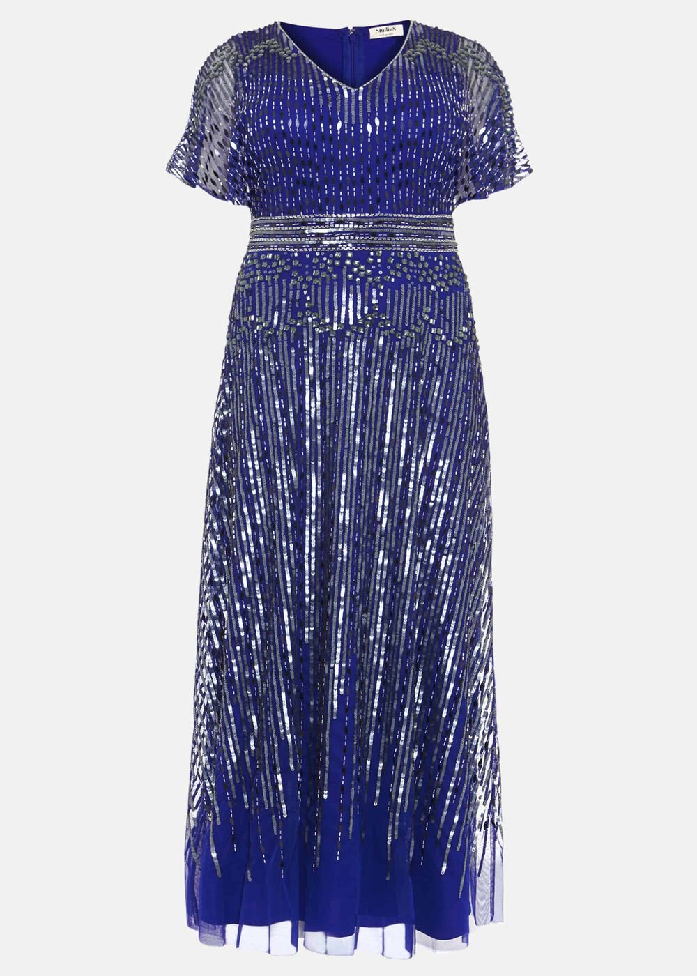 Athena Beaded Maxi Dress Cobalt