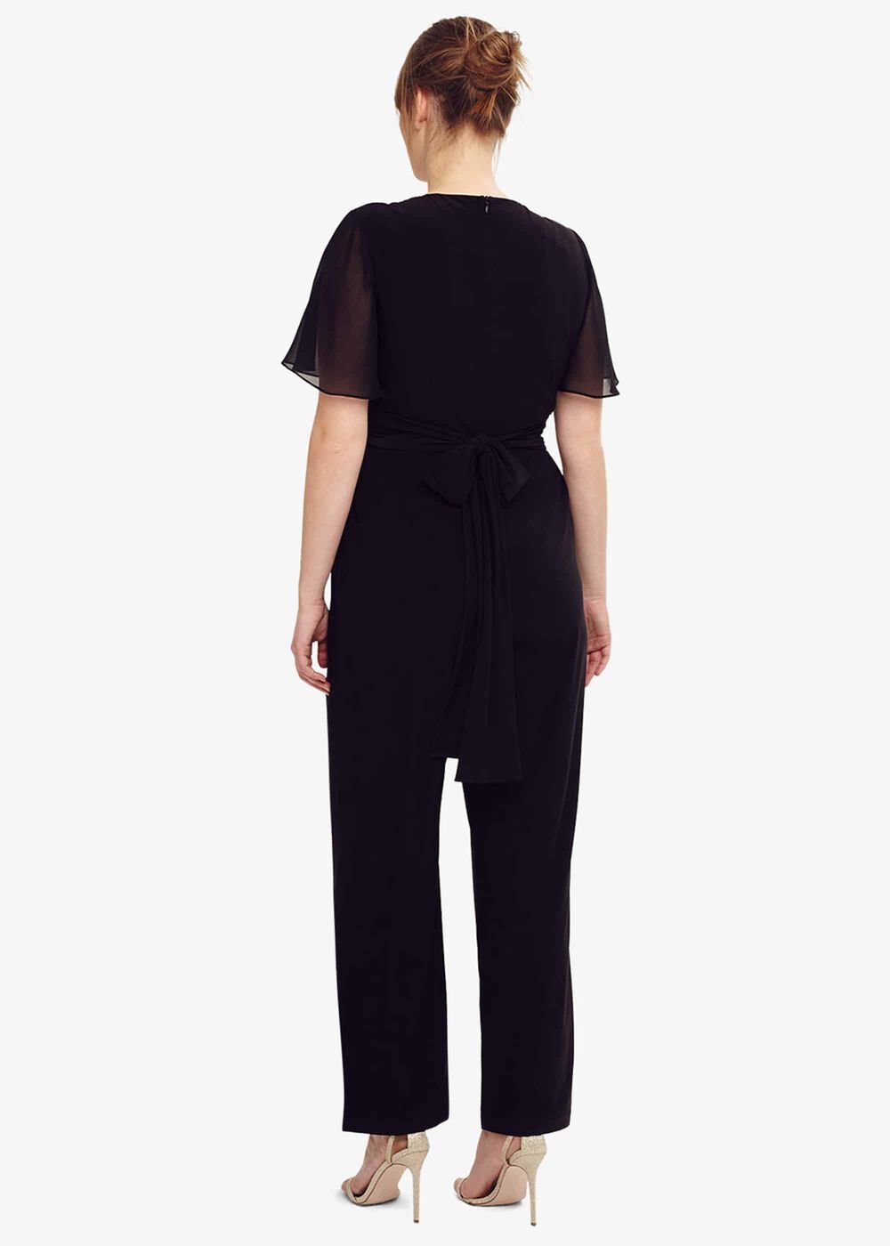 Salma Lace Wrap Jumpsuit Black