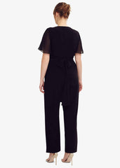 Salma Lace Wrap Jumpsuit Black