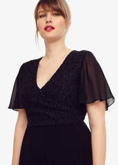 Salma Lace Wrap Jumpsuit Black