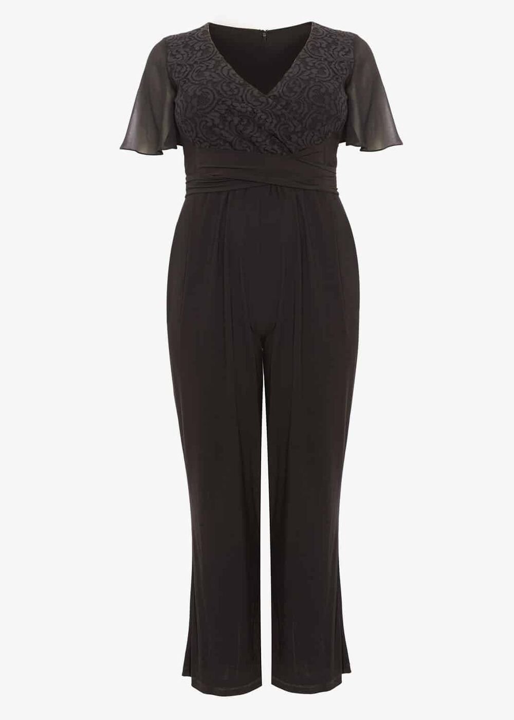 Salma Lace Wrap Jumpsuit Black