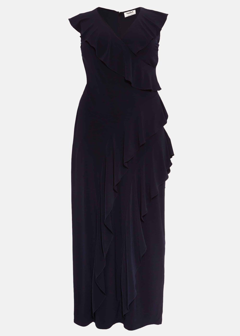 Lida Ruffle Maxi Dress Navy