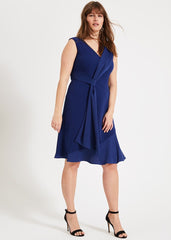 Paige Drape Dress Blue