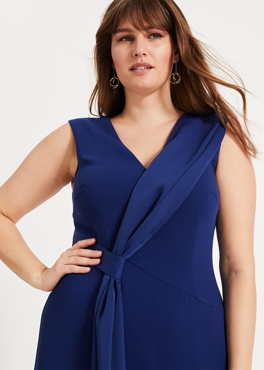 Paige Drape Dress Blue